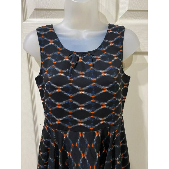 Mia Joy Women’s Sleeveless Hi-Low Ruffled Hem Dress Size 4 Black Multi Pattern - Picture 5 of 9